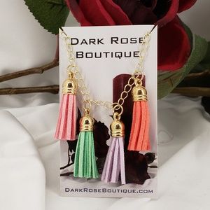 Dark Rose Boutique Jewelry - Handmade Colorful Fringe Necklace Dark Rose Boutique Jewelry - Handmade Colorful Fringe Necklace